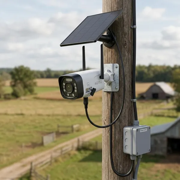 Stroomvoorziening voor een simkaartcamera