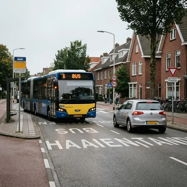 Wanneer moet je een bus voorrang geven