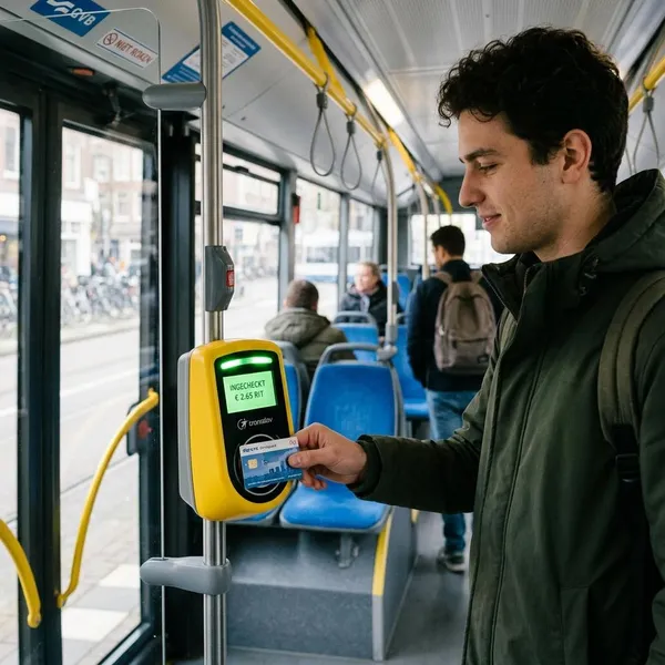 hoe check je in bij de bus