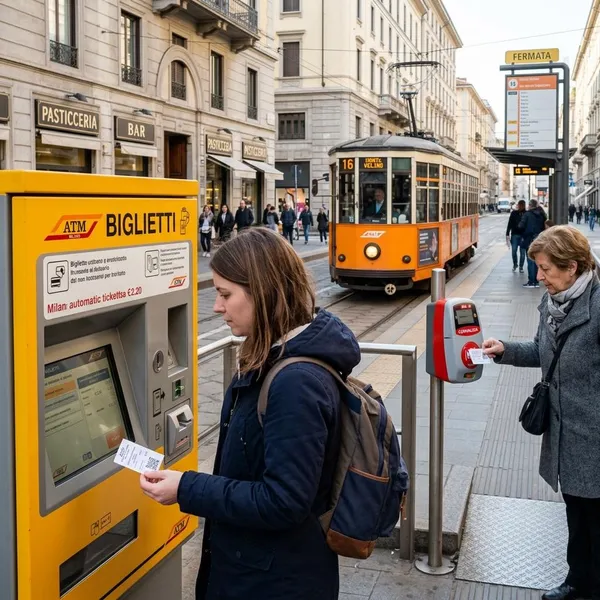 hoe werkt de tram in Milaan