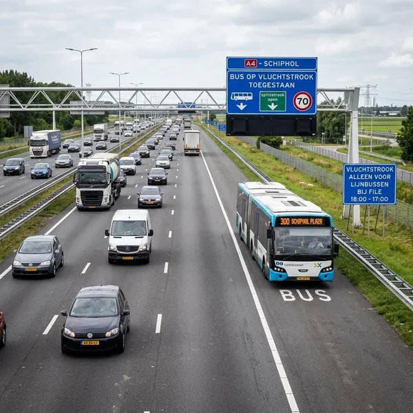 Wanneer mag een bus over de vluchtstrook rijden
