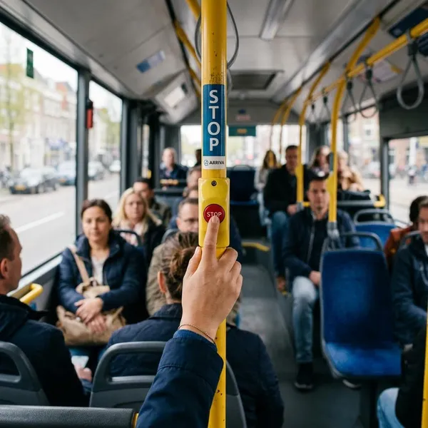 Wanneer druk je op stop in de bus