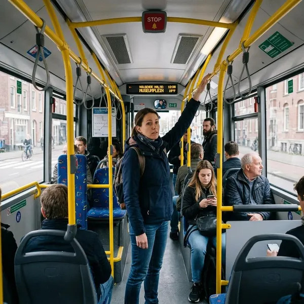 Welke knop gebruik je in de bus