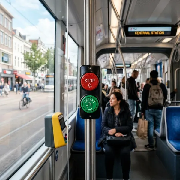 Hoe werkt de stopknop in de tram
