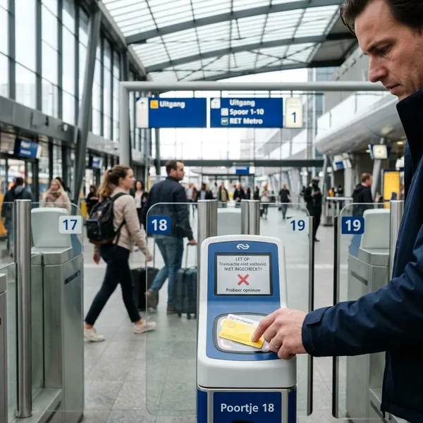 vergeten uit te checken ov chipkaart
