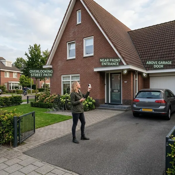 waar beveiligingscamera ophangen