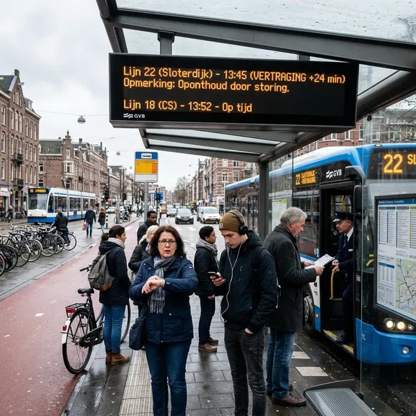 Hoe herken je oponthoud in de app of op het haltebord