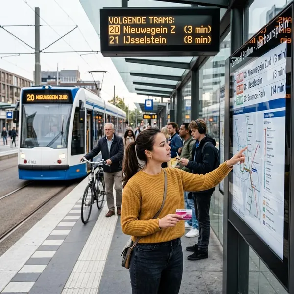 Welke app helpt bij de juiste tram